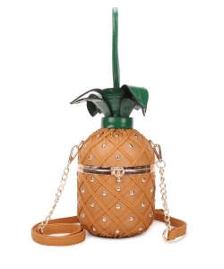 Pineapple Shaped Crossbody Bag A9355 TAN
